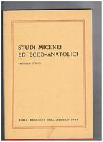 Studi micenei ed egeo-anatolici. Fasc VIII° Vol. XXXVIII° della collana incunabula graeca