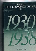 Annali dell'economia italiana, fondata da Epicarmo Corbino. Disponiamo del vol. VIII°, tomo primo-secondo: 1930-1938