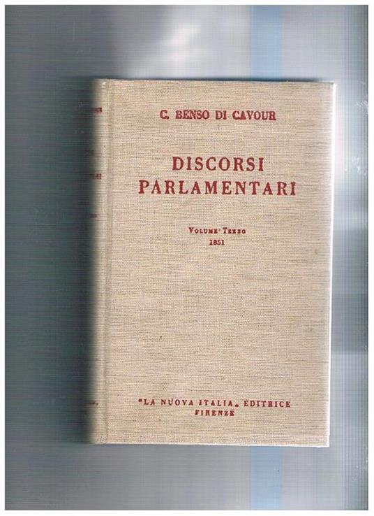 Discorsi parlamentari - Camillo Cavour - copertina