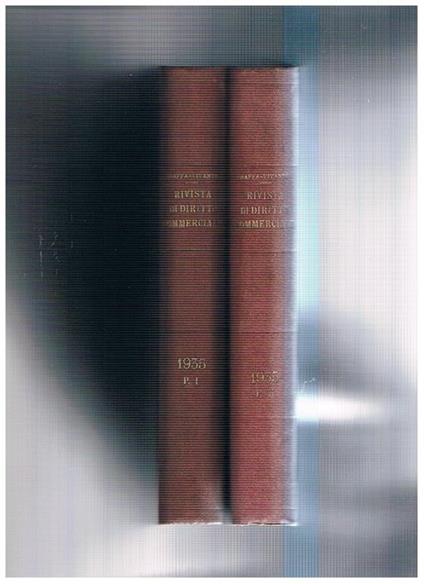 Rivista del diritto commerciale e del diritto generale delle obbligazioni. Vol. 33° 1935 parte I-II - Angelo Sraffa - copertina