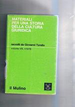 Materiali per una storia della cultura giuridica, semestrale vol. VIII tomo 1 e 2. 1976