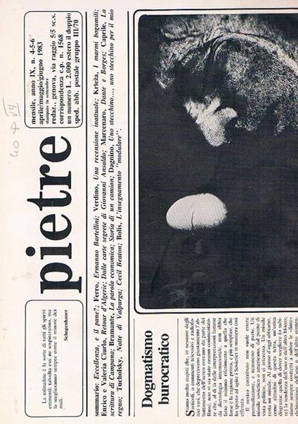 Pietre, rivista mensile anno mensile anno IX 1983 disponiamo n° 1-10 in tre numeri - copertina