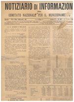 Notiziario di Informazioni del comitato nazionale per il munizionamento. Anno IV n° 13 del 1 luglio 1918
