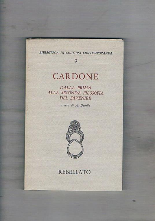 Cardone dalla prima alla seconda filosofia del divenire. Ricerche di gruppo - copertina