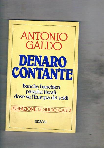 Denaro contante - Antonio Galdo - copertina