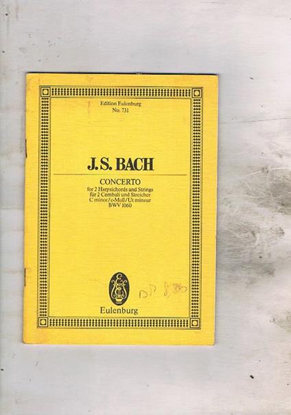 Concerto for Harpiscords and Strings für 2 cembali und streicher C minor/c Moll/ U mineur BWV 1060 - Johann Sebastian Bach - copertina