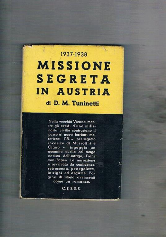 Missione segreta in Austria 1937-1938 - copertina