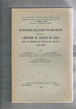Inventaire analytique de documents relatifs a l'histoire di diocèse de Liège sous le régime des nonces de Cologne (1548-1606). Analecta vaticano-belgica