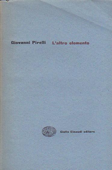 L' altro elemento - Giovanni Pirelli - copertina