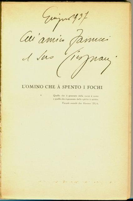 L' omino che à spento i fochi - Bruno Cicognani - copertina