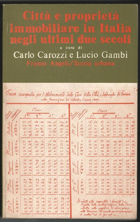 Città e proprietà immobiliare in Italia negli ultimi due secoli - copertina
