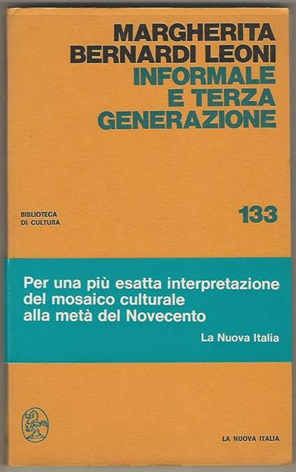 Informale e Terza Generazione - Margherita Bernardi Leoni - copertina
