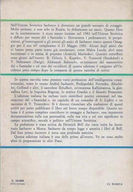 Omaggio a Sacharov. Testi dalla Russia in occasione dei suoi 60 anni - 2