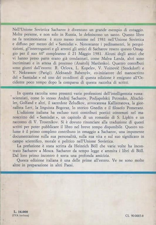 Omaggio a Sacharov. Testi dalla Russia in occasione dei suoi 60 anni - 2