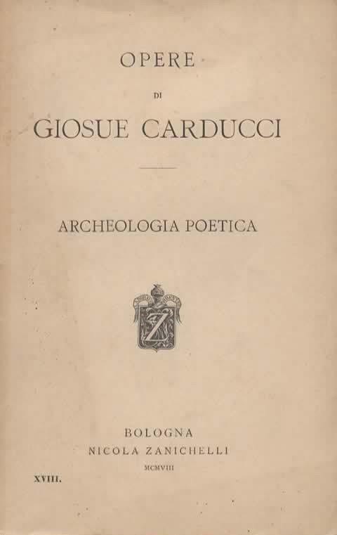 Archeologia poetica - Giosuè Carducci - copertina