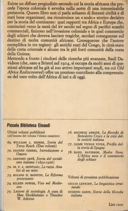 Madre nera. L'Africa nera e il commercio degli schiavi - Basil Davidson - 2