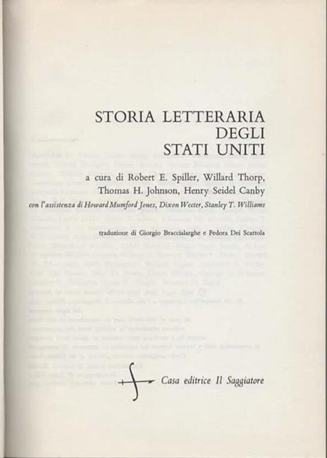 Storia letteraria degli Stati Uniti. (volume terzo) - 2