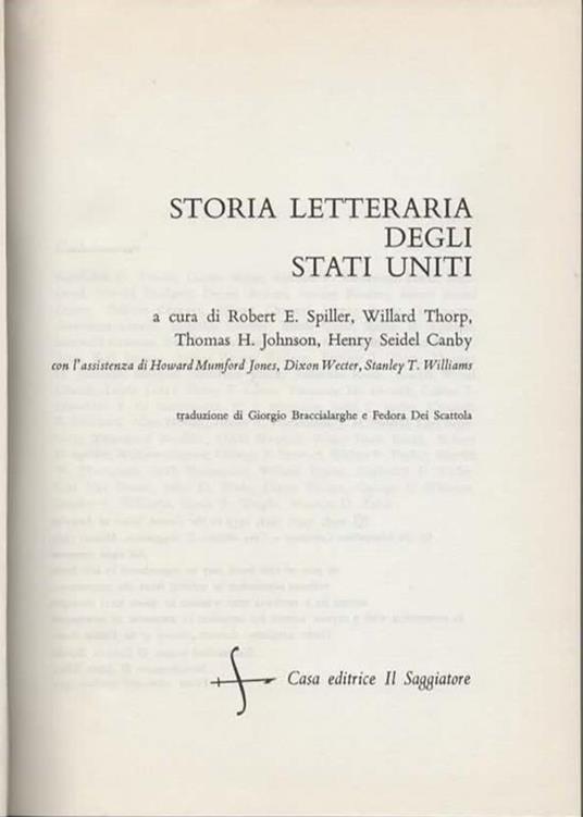 Storia letteraria degli Stati Uniti. (volume terzo) - 2