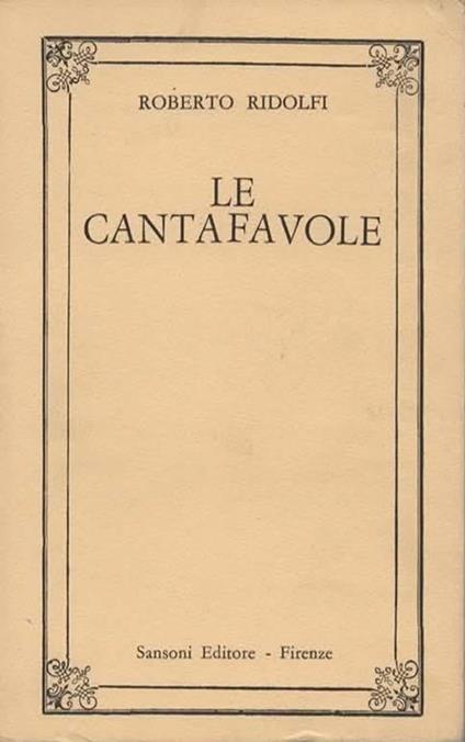 Le cantafavole - Roberto Ridolfi - copertina