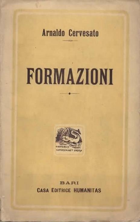 Formazioni. Concordanze della Nuova Parola - Arnaldo Cervesato - copertina