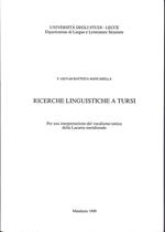 Ricerche linguistiche a Tursi (Per una interpretazione del vocalismo tonico della Lucania meridionale)