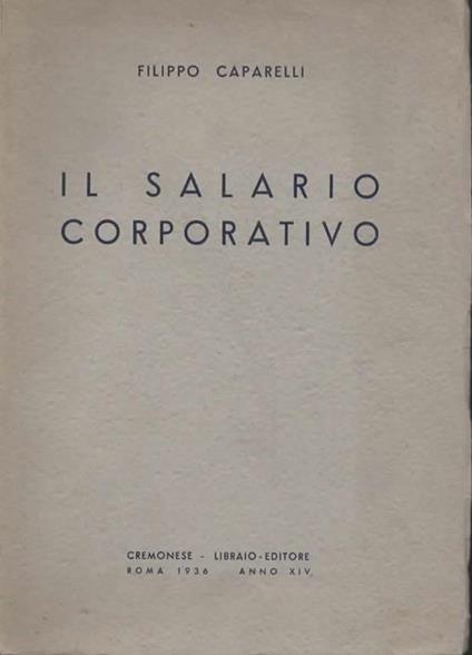 Il salario corporativo - Filippo Caparelli - copertina