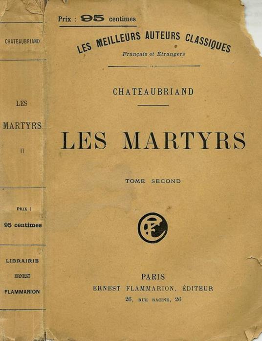 Les Martyrs - François-René de Chateaubriand - copertina