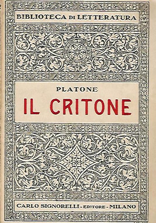 Il Critone - Platone - copertina
