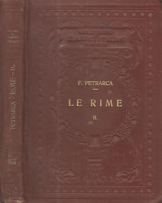Le rime Vol. II - Francesco Petrarca - copertina
