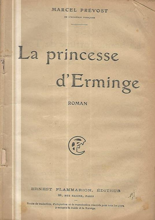 La princesse d'Erminge - Marcel Prévost - copertina