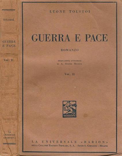 Guerra e Pace vol. II - Lev Tolstoj - copertina