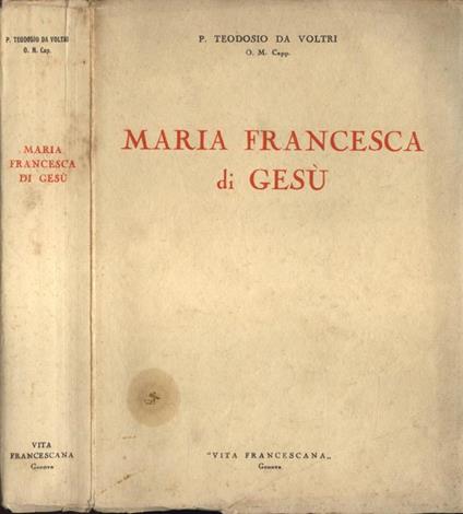 Maria Francesca di Gesù - Teodosio da Voltri - copertina