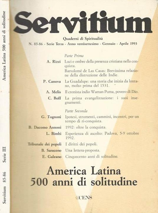 Servitium, n. 85-86. Quaderni di spiritualità - copertina
