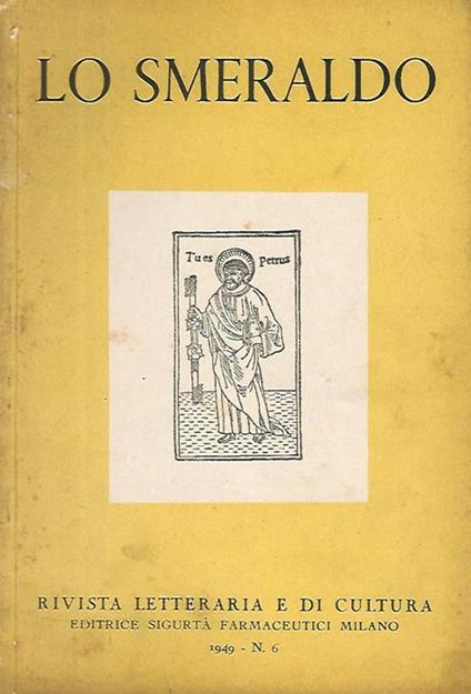 Lo Smeraldo anno III - n. 6. Rivista letteraria e di cultura - copertina