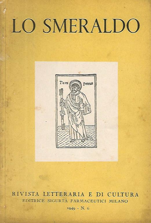 Lo Smeraldo anno III - n. 6. Rivista letteraria e di cultura - copertina