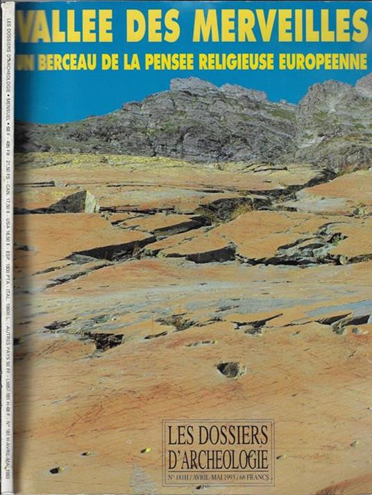 Les dossiers d'archeologie Anno 1993 N° 181. Valle des merveilles - Louis Faton - copertina