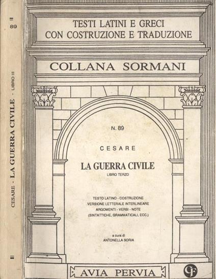 La guerra civile Libro terzo - G. Giulio Cesare - copertina
