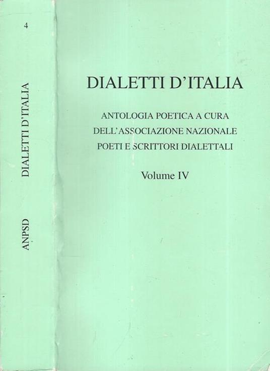 Dialetti d'Italia Volume IV. Antologia poetica - copertina