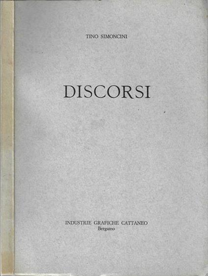 Discorsi - Tino Simoncini - copertina