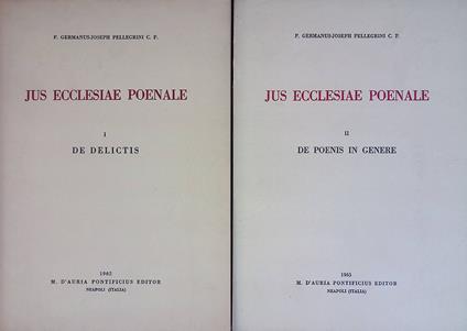 Jus ecclesiae poenale. Vol. 1 De delictis - Vol. 2 De poenis in genere - copertina