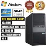 PC Desktop Computer Fisso Intel Quad Core 2.0ghz Ram 16 Gb Hd 1tb Dvd Wifi Hdmi Assemblato