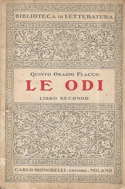 Le Odi Libro Secondo - Q. Flacco Orazio - copertina
