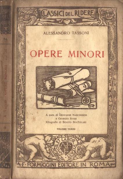 Opere minori Vol. III - Alessandro Tassoni - copertina