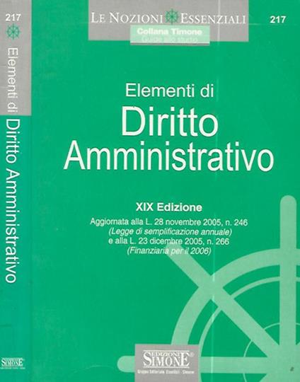 Elementi di Diritto Amministrativo - copertina