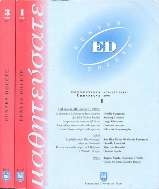 ED Euntes Docete - Commentaria Urbaniana - Nova series LXI - Anno 2008 - copertina