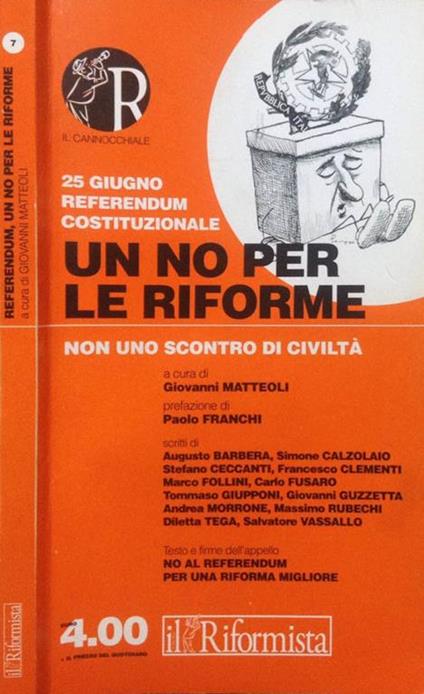 Un no per le riforme. Non uno scontro di civiltà - copertina