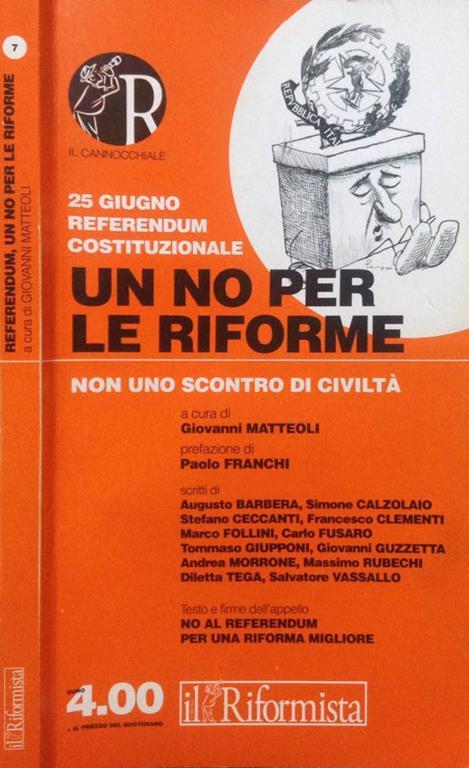 Un no per le riforme. Non uno scontro di civiltà - copertina