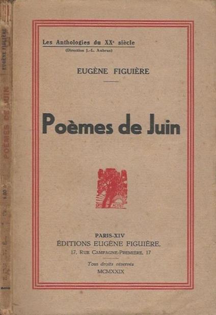 Poèmes de Juin - Eugène Figuière - copertina