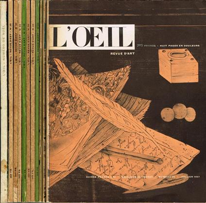 L' Oeil. Revue d'Art mensuelle - Année 1957 - copertina