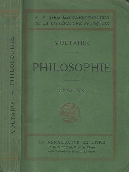 Philosophie. Extraits - Voltaire - copertina